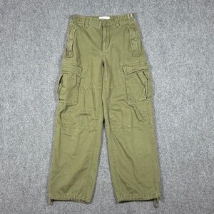 Aritzia TNA Cargo Utility Pants Womens Size 0 Green Cargo Wide Leg Skater 0133